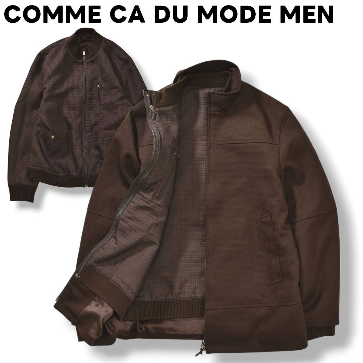 COMME CA DU MODE MEN ダークブラウン レザー ジャケット 美品】 コムサデモードメン COMME CA DU MODE MEN ウール x 最高