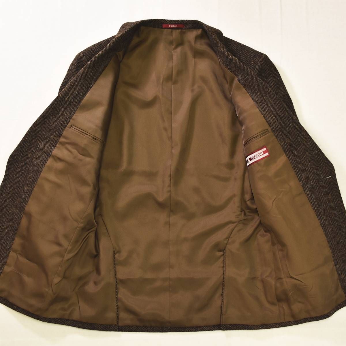 極美品】 【上質】 ダーバン DURBAN ヘリンボーンツイード シングル 2B