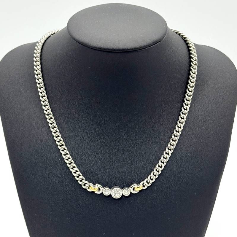 美品 Dior ラインストーン ネックレス シルバー クリスチャン