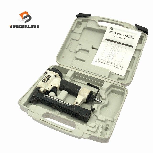 ☆中古品☆SK11 藤原産業 一般庄/常圧 エアタッカー SA-T425L-X1 ケース付 ステープル幅4mm 長さ25mm エアータッカー エア工具120385