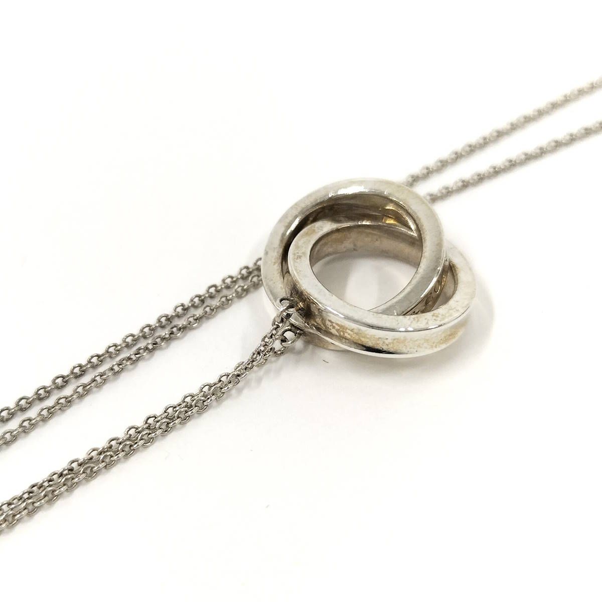 Tiffany インターロッキング サークル シルバー三連ペンダント SV925