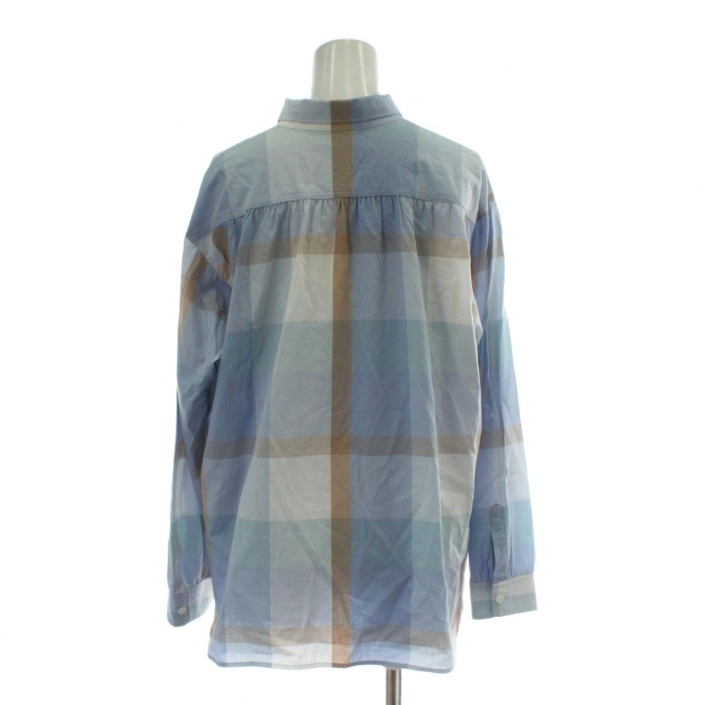 ブルーレーベルクレストブリッジ BLUE LABEL シャツ ブラウス 38 長袖 青 ブルー マルチ チェック柄 55 M 56-710-22 PP GY 18