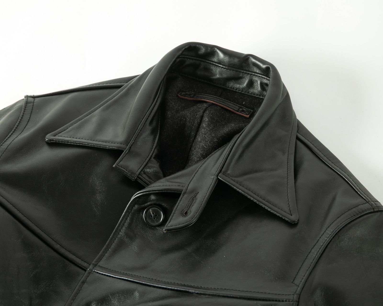 25W 新発売 レザーカーコート 茶芯ホースハイド 馬革 レザージャケット