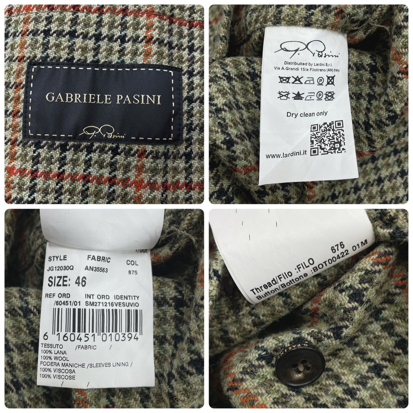 GABRIELE PASINI ガブリエレパジーニ テーラードジャケット ツイード