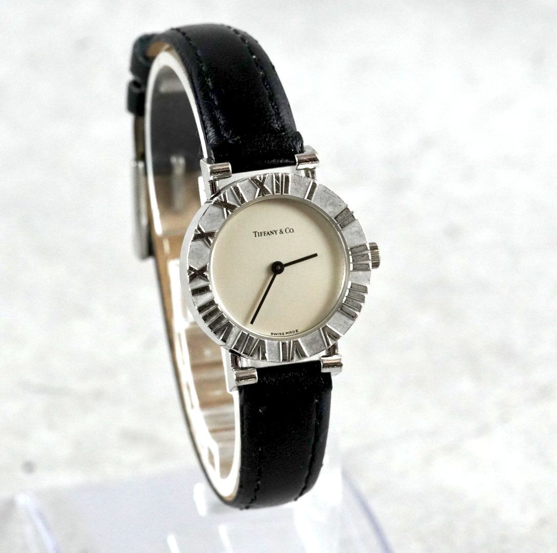 TIFFANY Co Atlas Silver 925 Quartz Ladies Watch ティファニー アトラス シルバー925 クォーツ レディース ヴィンテージ アンティーク antique ローマン ベゼル ドレスウォッチ