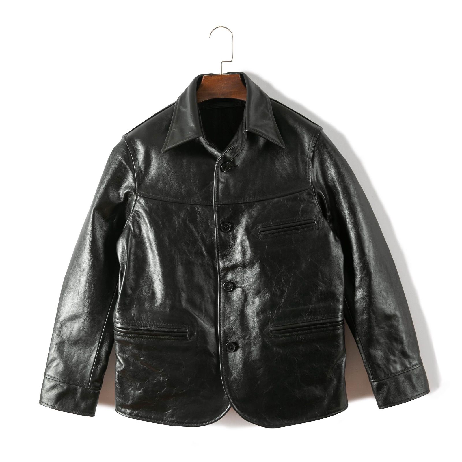 新発売　レザーカーコート　茶芯ホースハイド　馬革　レザージャケット XL 25W新発売 レザーカーコート 茶芯ホースハイド 馬革 レザージャケット