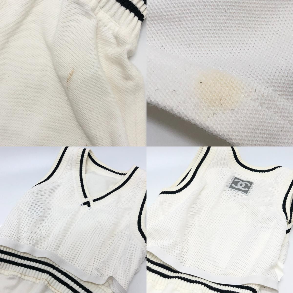 CHANEL シャネル タンクトップ ショート P23630 コットン ホワイト