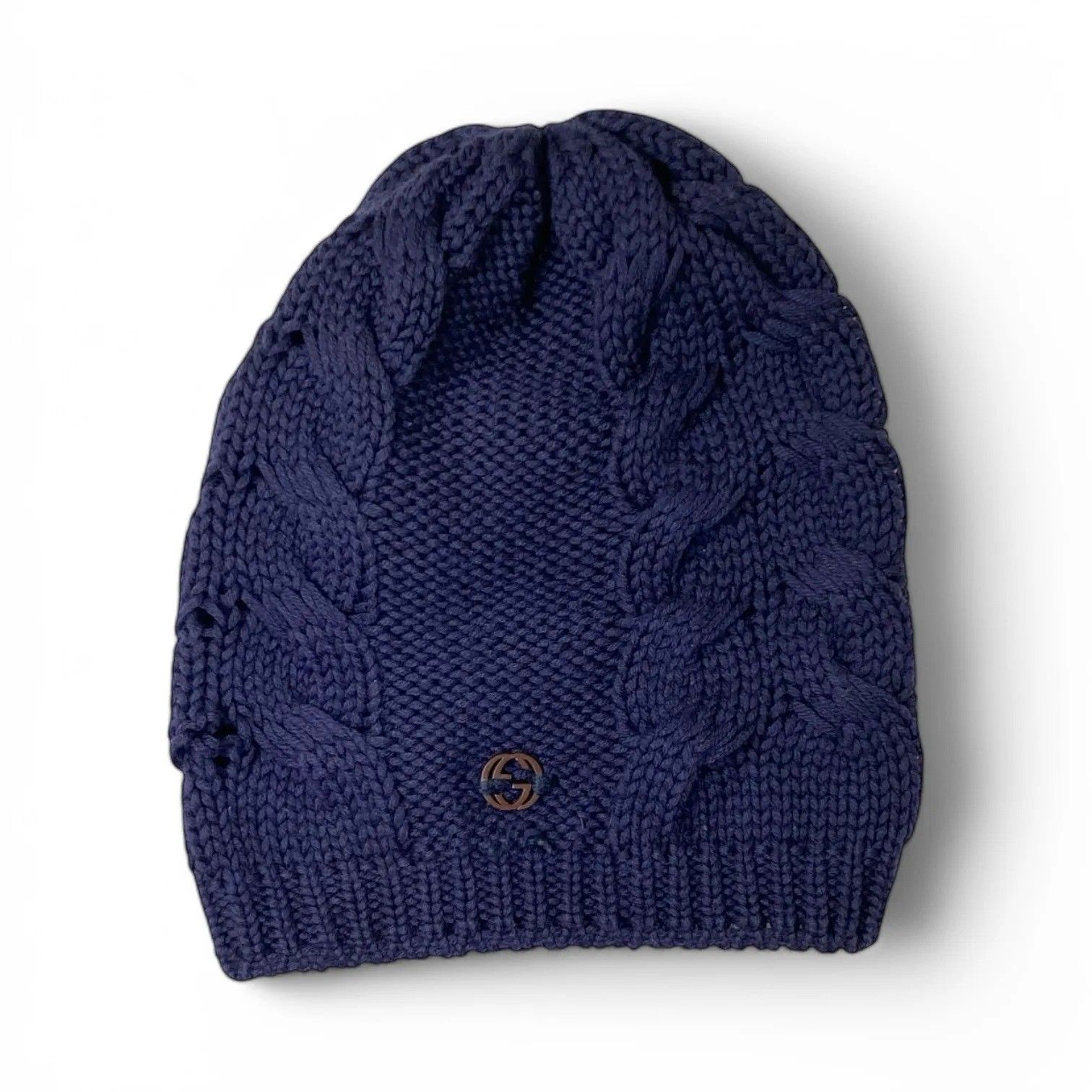 GUCCI グッチ / ニット帽 インターロッキング ウール100％ SIZE：L