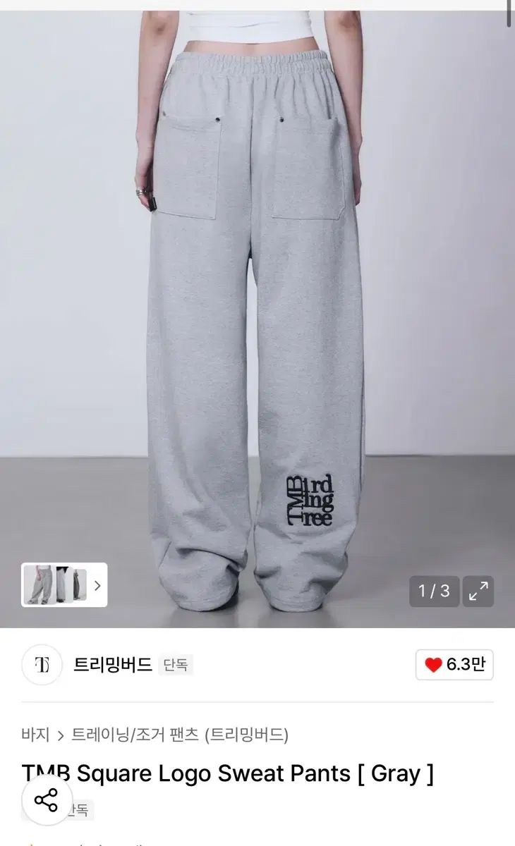 TREEMINGBIRD Starship Square スタシ ロゴ トレーナー パンツ グレー