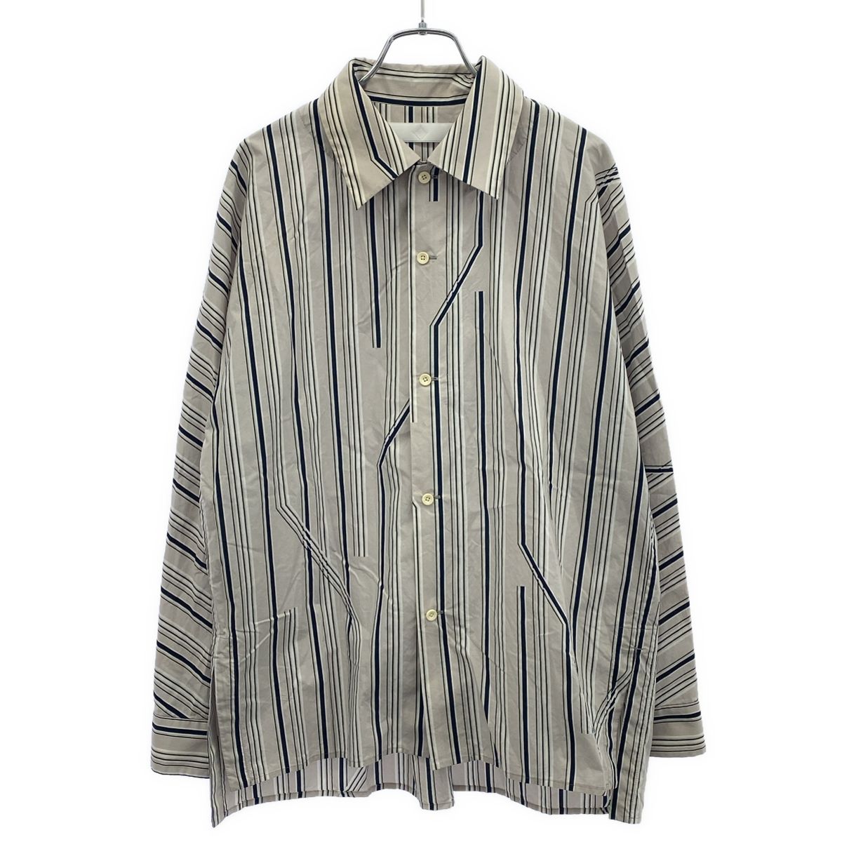 ETHOSENS エトセンス 19SS ツイストストライプシャツ E119-203 グレー