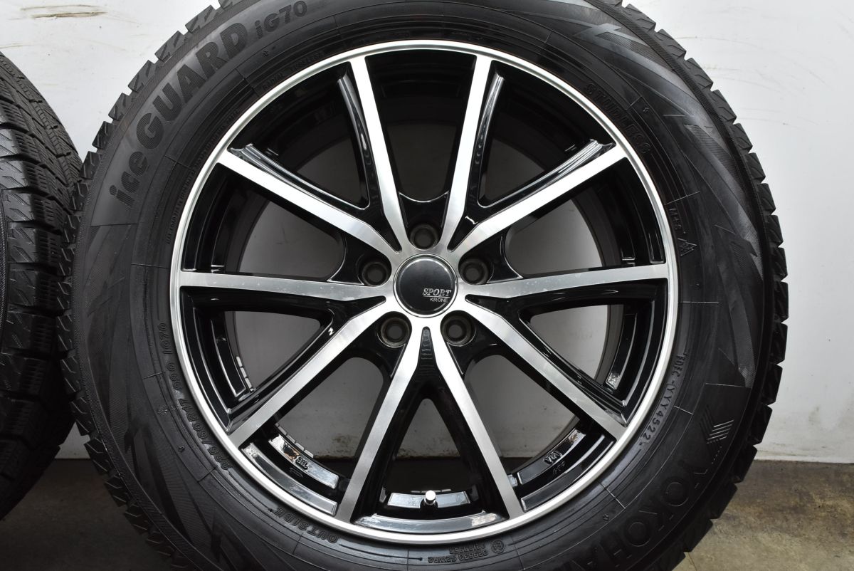  バリ溝 SPORT KRONE 17 in 7 J 48 PCD 100 ヨコハマ アイスガード iG 70 225 60 R XV フォレスター レガシィアウトバック 17インチ タイヤ ホイールセット