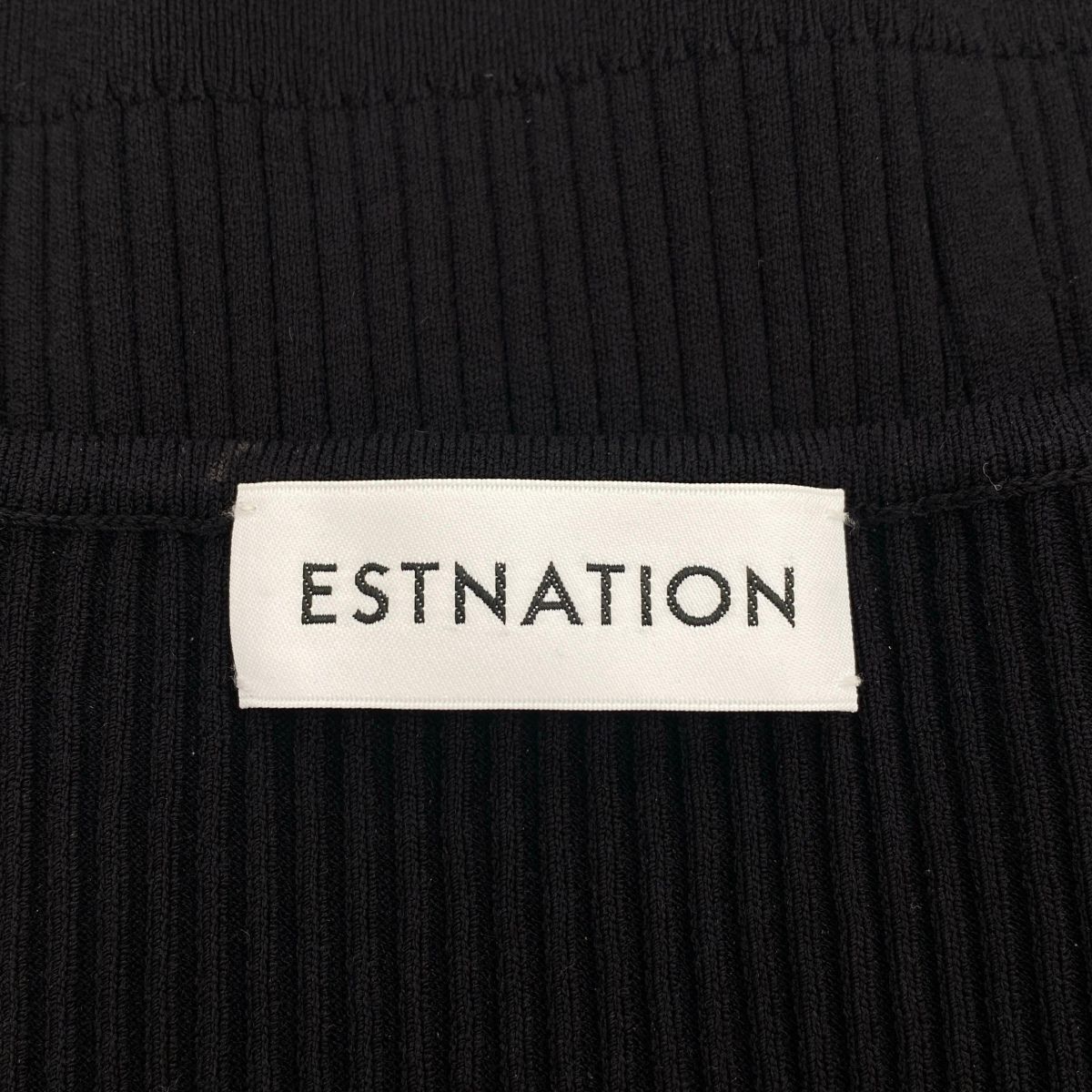 ESTNATION エストネーション ラウンドスリーブ ニットトップス 51-109-12-020171 ブラック F ESTNATION エストネーション ラウンドスリーブ ニットトップス 51-109
