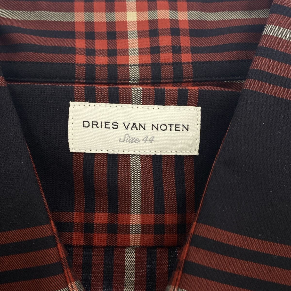 dries van noten 20aw チェックシャツ　small DRIES VAN NOTEN ドリスヴァンノッテン 20AW チェックシャツ レッド 44