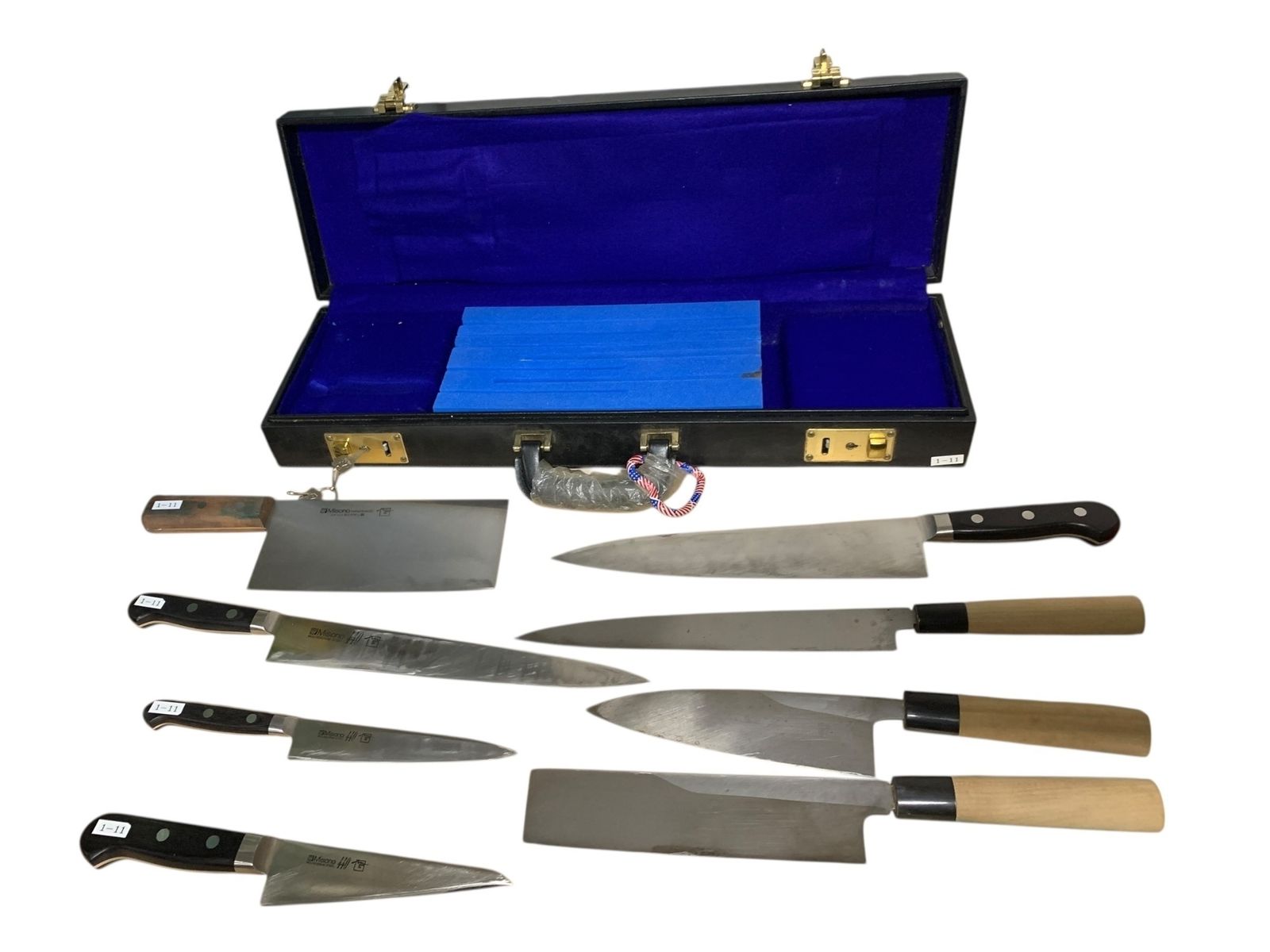 □ミソノ 包丁 セット 8本 Misono 菜切 柳刃 牛刀 三徳 骨スキ 出刃 筋