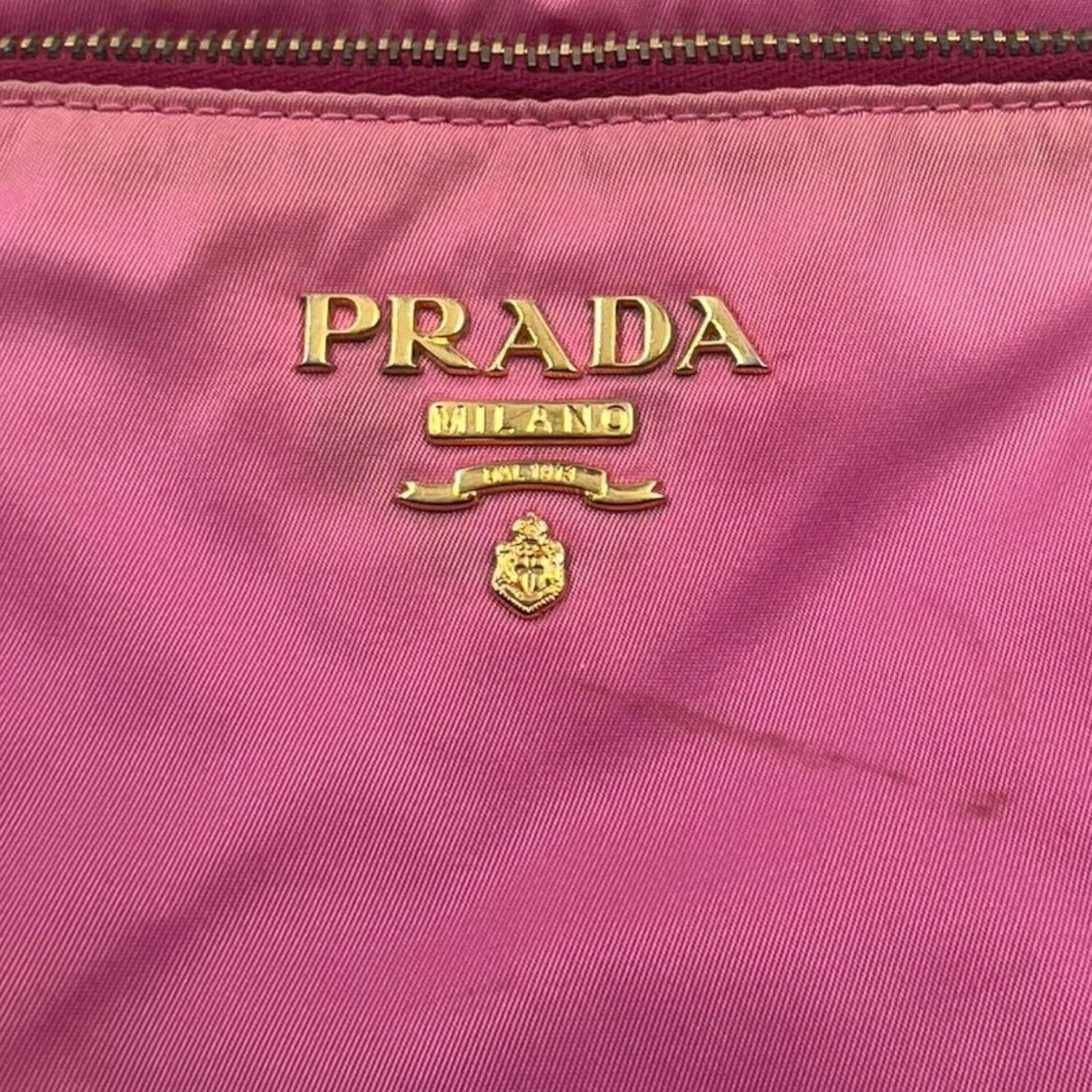 PRADA プラダ ピンク ナイロン ヴィンテージ ショルダー トート バッグ