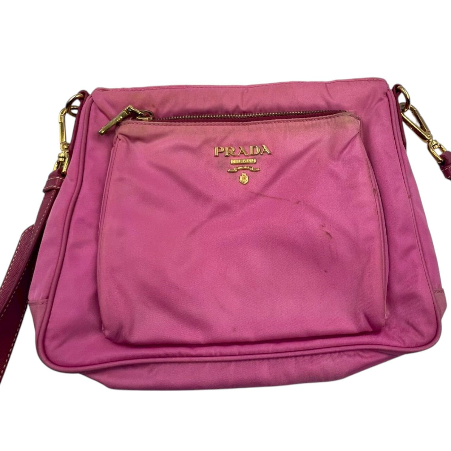 PRADA プラダ ピンク ナイロン ヴィンテージ ショルダー トート バッグ