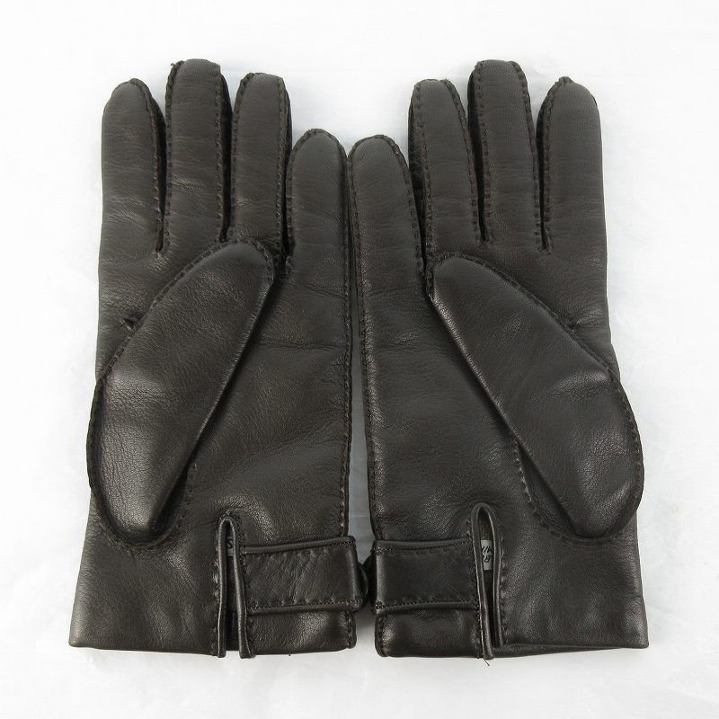 エルメス HERMES レザー グローブ 手袋 セリエボタン ラムレザー