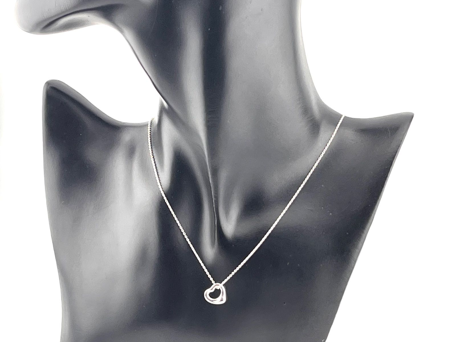 a 180 Tiffany-Co. ティファニー オープンハート ネックレス シルバー 925 正規チェーン チェーン