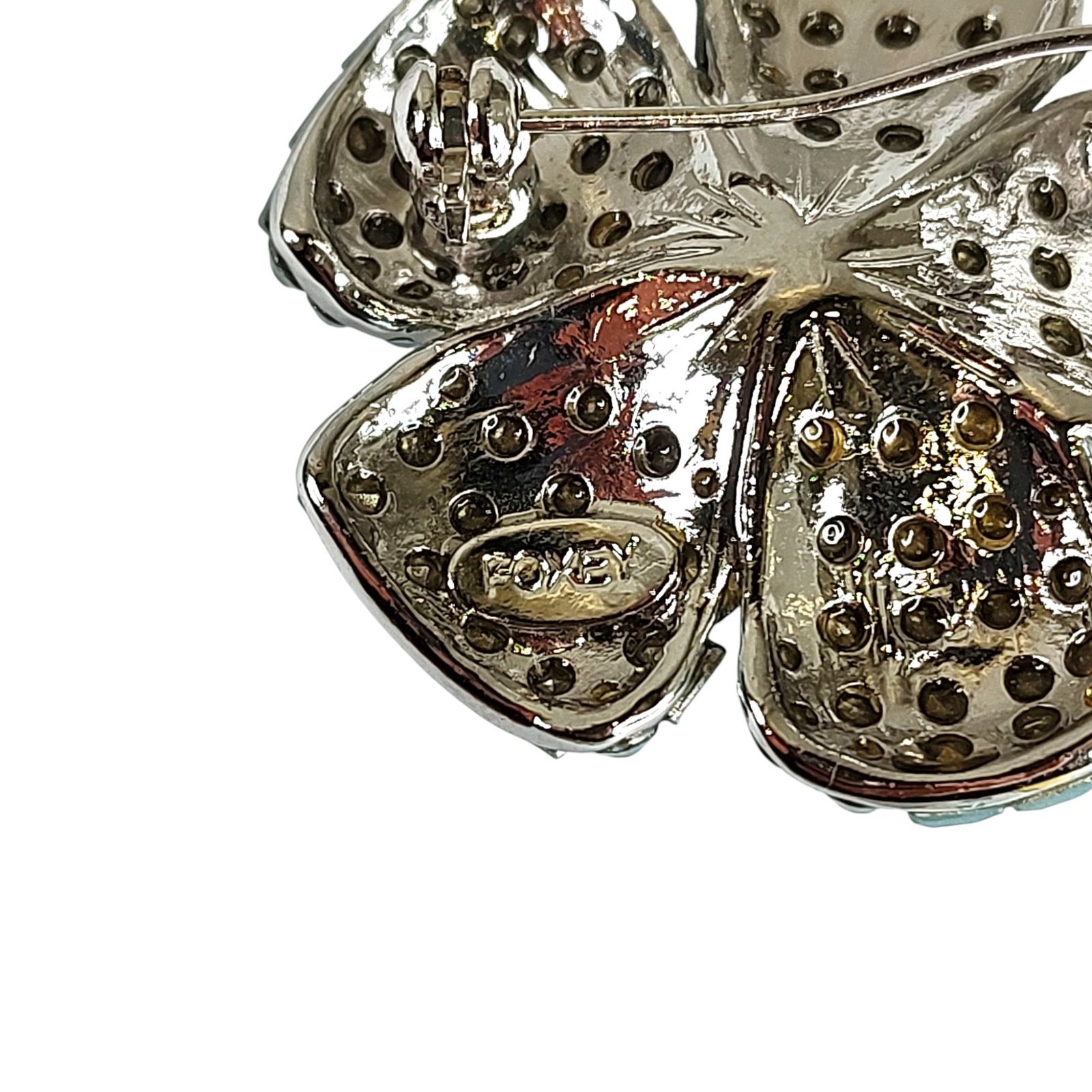 FOXEY フォクシー BROOCH FLEUR フラワー ブローチ F ライトブルー