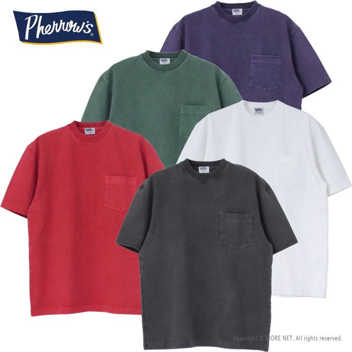 大人気，得価フェローズ PHERROW'S ヘビーウエイトポケットTシャツ 25S-PHPT メンズ 日本製 無地 2025春夏 Tシャツ