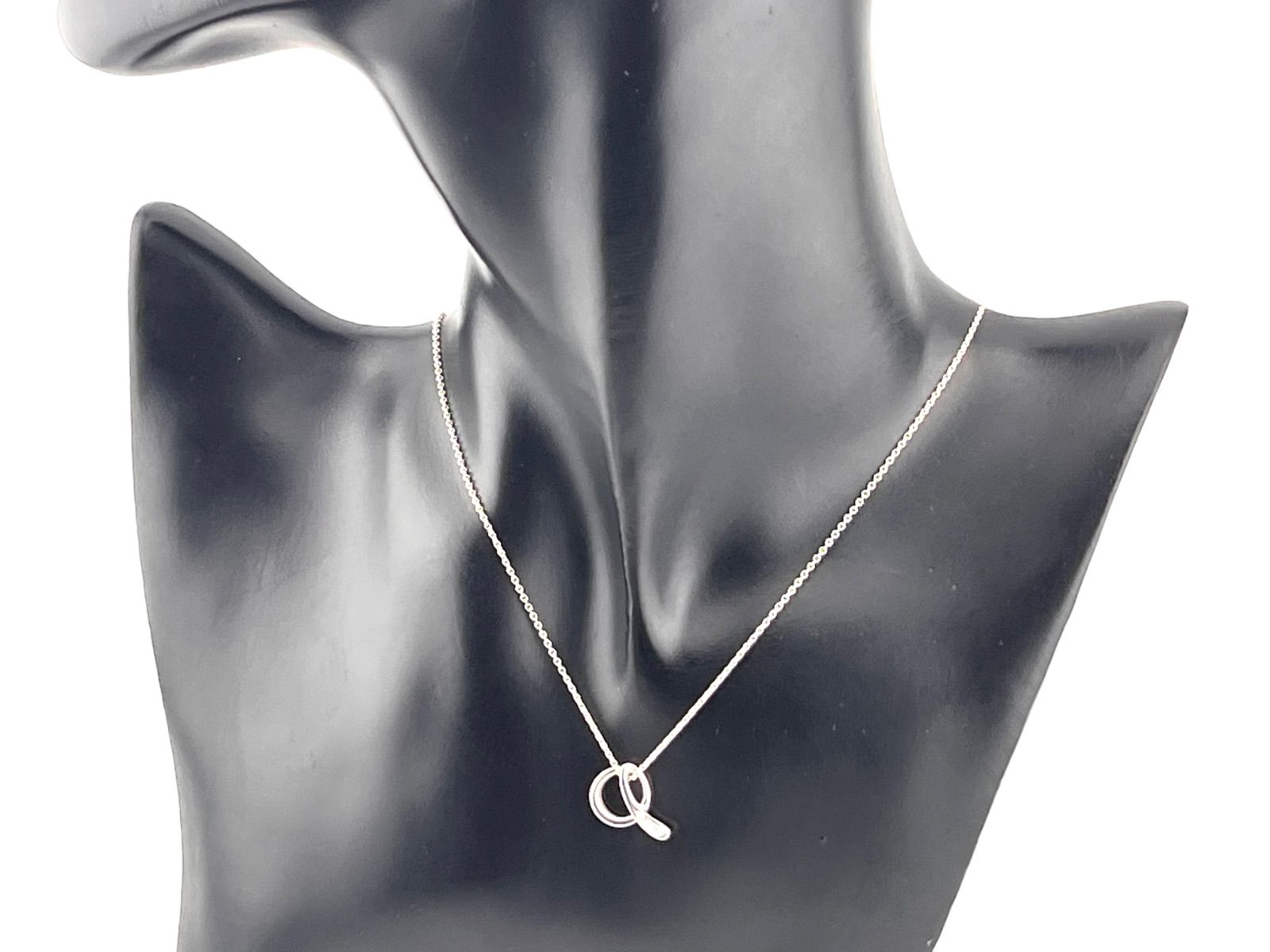 a 181 超 Tiffany-Co. ティファニー 3 P ダイヤモンド アルファベット イニシャル ネックレス シルバー 925ダイヤ