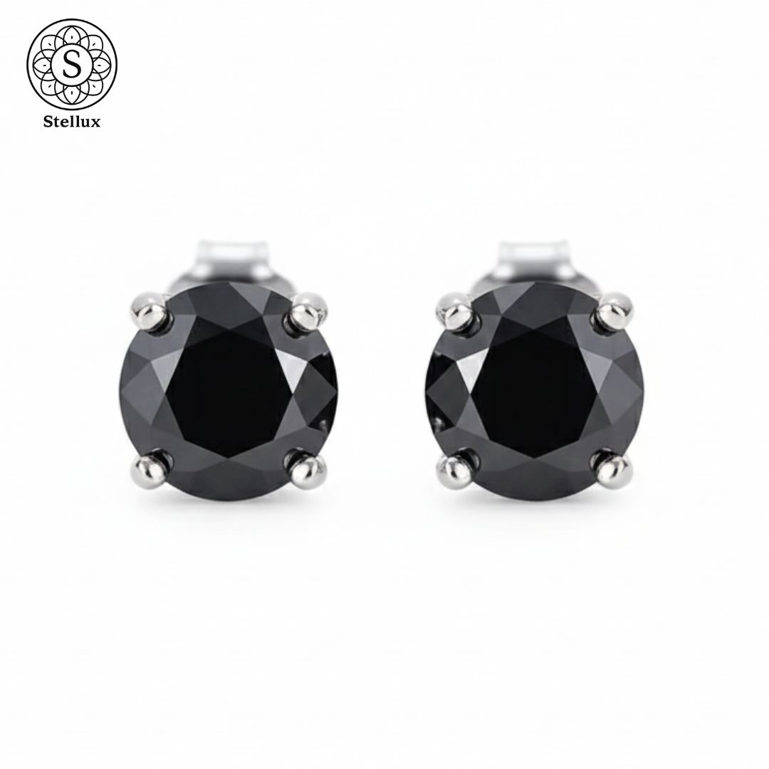 な黒の輝き ブラックモアサナイト0.5 ctピアス 片耳 VVS 1クラス シルバー925刻印 GRA鑑定書付 ユニセックス 大人の上質 ブリンブリン メンズ レディース対応