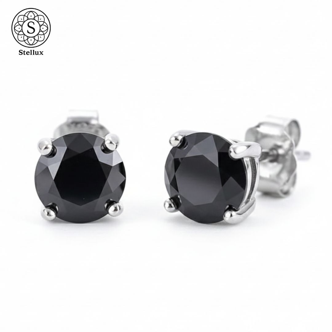 な黒の輝き ブラックモアサナイト0 5 ctピアス 片耳 VVS 1クラス シルバー925刻印 GRA鑑定書付 ユニセックス 大人の上質 ブリンブリン メンズ レディース対応