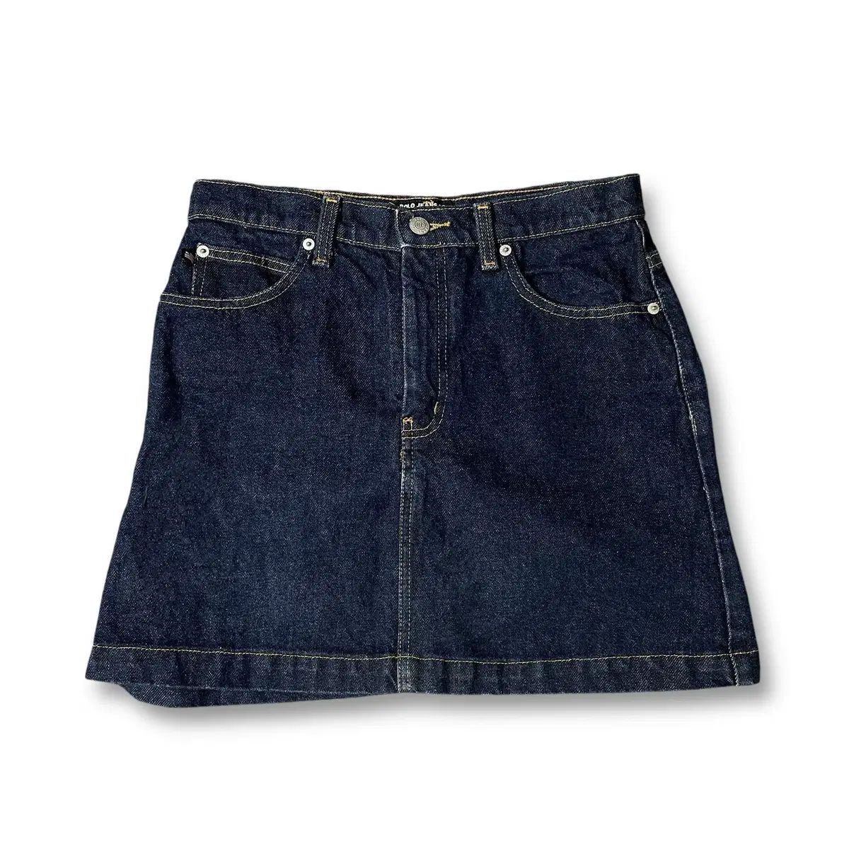 30 POLO RALPH LAUREN インディゴデニム スティッチ ミニスカート