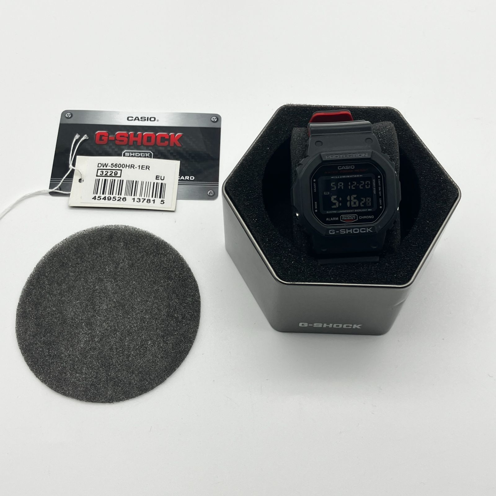 CASIO G-SHOCK DW-5600 HR ブラック＆レッド 腕時計 カシオ ジーショック Black - Red Series 成形バンド スクエア デジタル 海外モデル