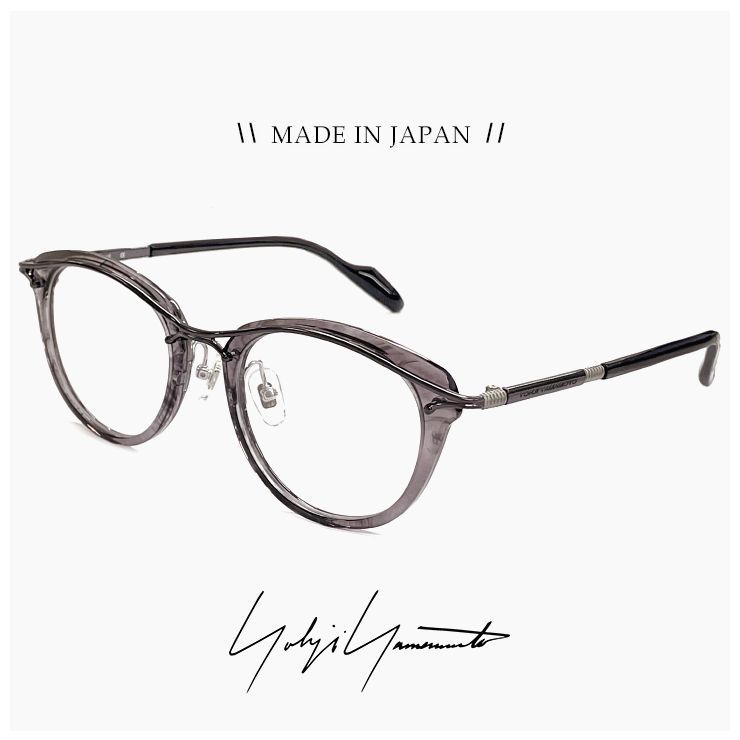 ヨウジ ヤマモト メガネ 19 0108 3 c 03 Yohji Yamamoto 鯖江 メンズ 眼鏡 ブランド ボストン オーバル 型 コンビネーションフレーム チタン titanium クリア フレーム ダミーレンズ発送