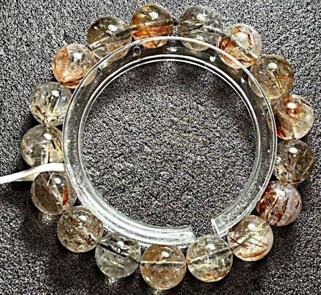 定価275万円上質EU製 ROBEAN 繁栄を呼ぶ 35 A天然水晶宝石 スーパーセブン ブレスレッ超巨大約12 5 mm Ｄ0502