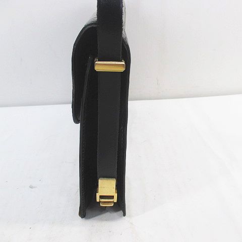 ショルダーバッグ ゴールド金具 ブラック 黒系 クロコダイル レザー