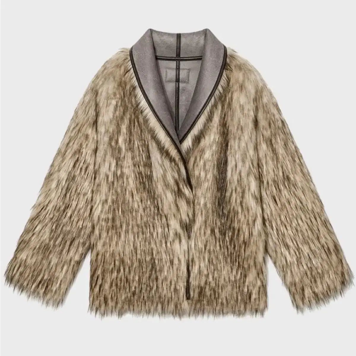 open yy ファー リバーシブル ジャケット ブラウン S