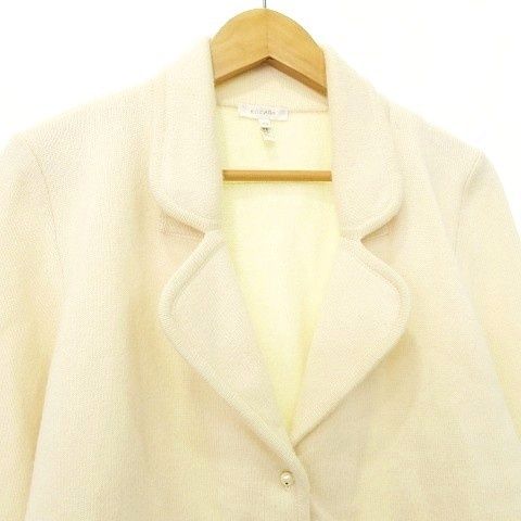 エスカーダ ESCADA スパンコール装飾 ニット ジャケット 42 アイボリー