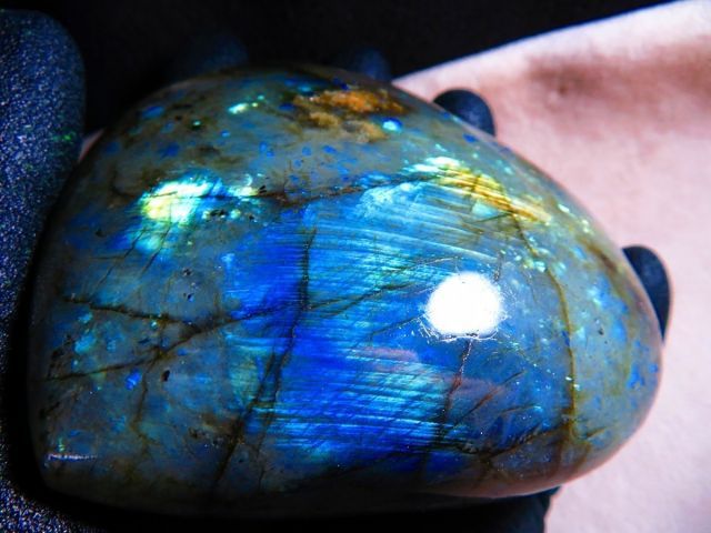 お洒落模様　ラブラドライト　ハート　BIGサイズ　重さ439g お洒落模様 ラブラドライト ハート BIGサイズ 重さ439g