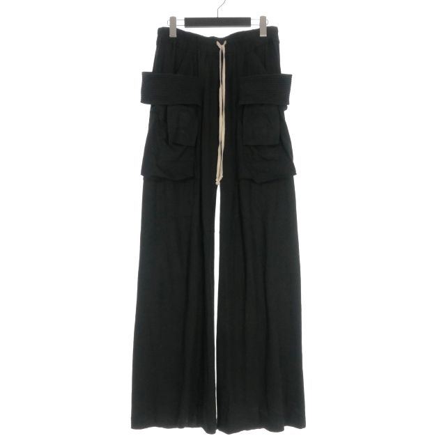 ダークシャドウ DRKSHDW RICK OWENS 24 SS Creatch Wide Cargo Drawstring ドローストリングパンツ XS ブラック 黒 RN