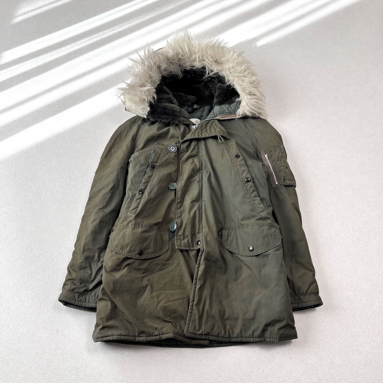 美品　GREENBRIER社　N-3B　フライトジャケット　ファー　アメリカ製 USA製 GREENBRIER flight jacket n-3b n3b sage M アメリカ空軍 民間品