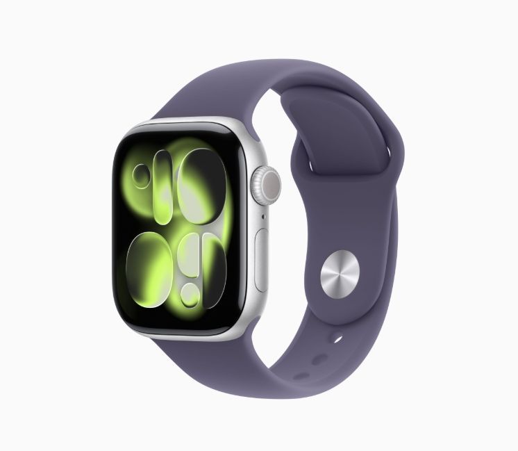 Apple Watch Series 11 GPSモデル 42 mm MEU 64 J A シルバー パープルフォグスポーツバンド S M