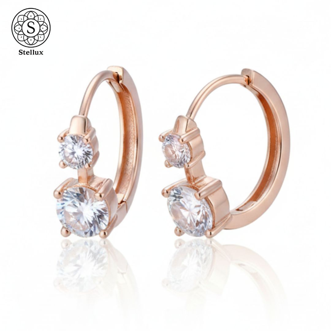 美人見えピアス】合計2.6ctモアサナイト×ローズゴールド／S925×18K