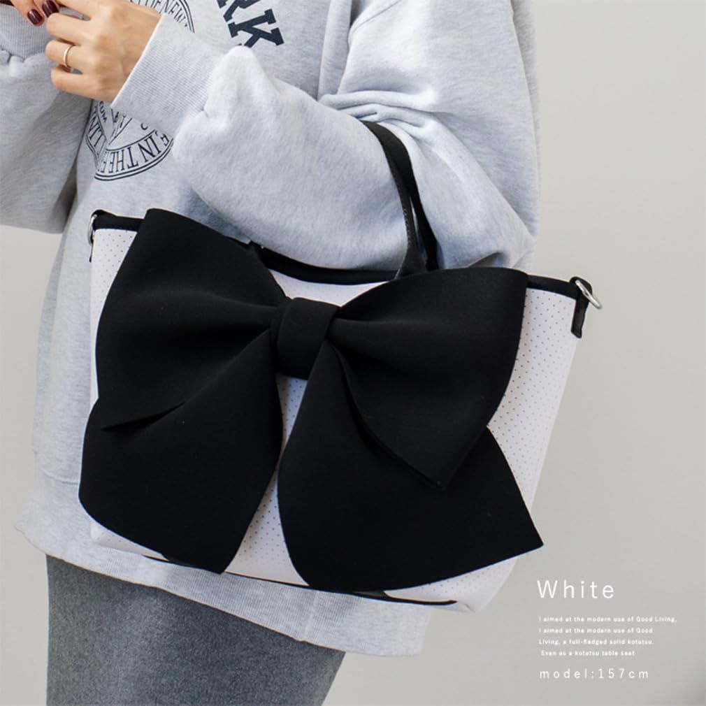 ヴィータフェリーチェ ネオプレーン2 wayリボントートバッグ レディース ubb-sp-0340 ホワイト