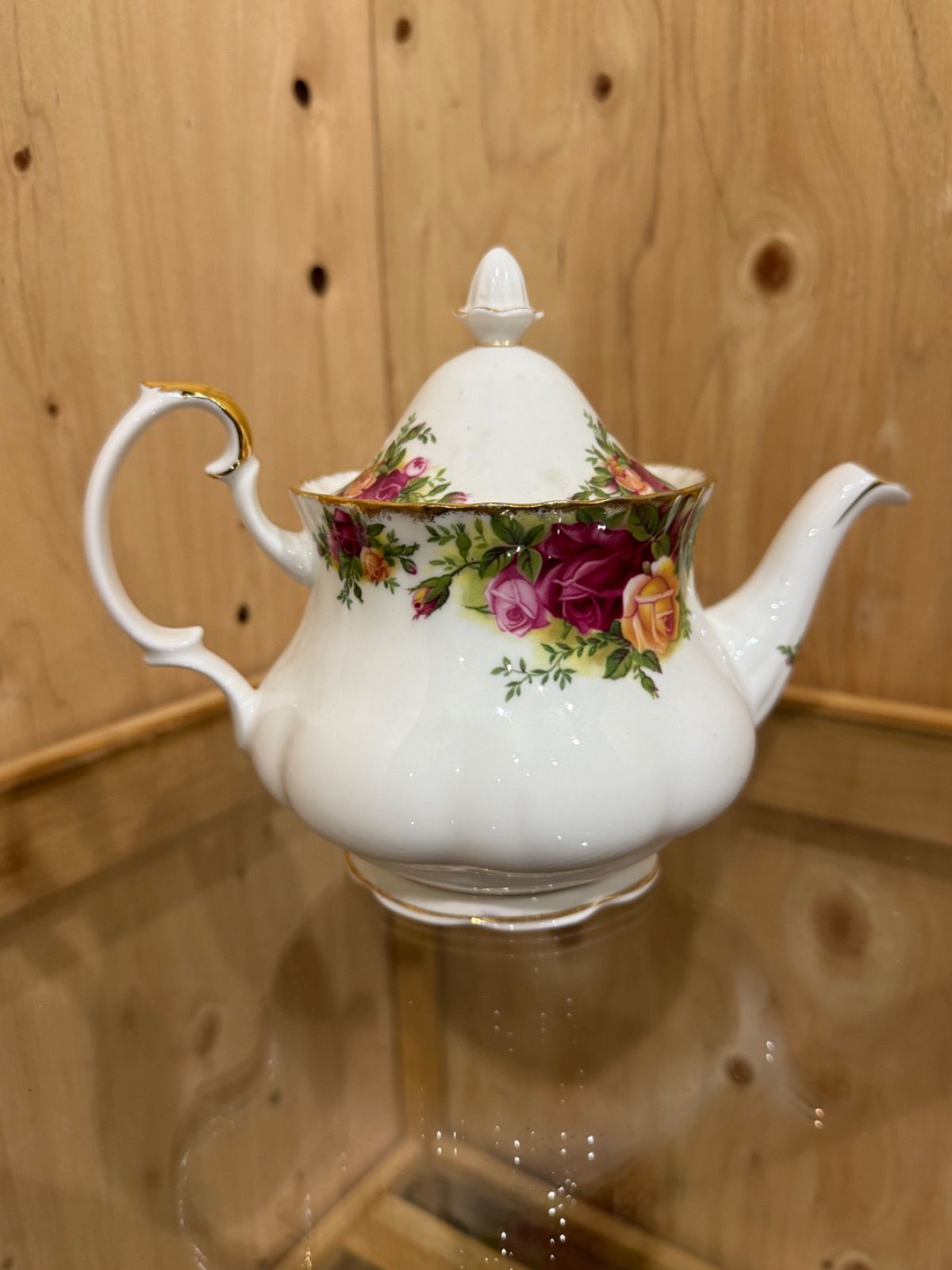 SGM ROYAL ALBERT ロイヤルアルバート カントリーローズ ティーセット ティーポット ミルクポット カップ-ソーサー