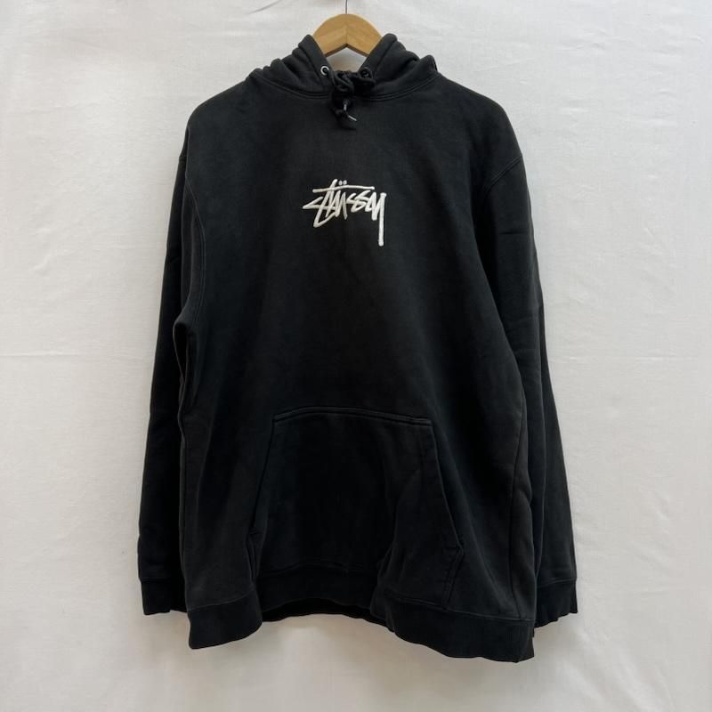 【激レア】ステューシー☆刺繍ストックロゴ スウェットパーカーL(実寸XL相当) 激レア】ステューシー☆刺繍ストックロゴ スウェットパーカーL(実寸XL相当)