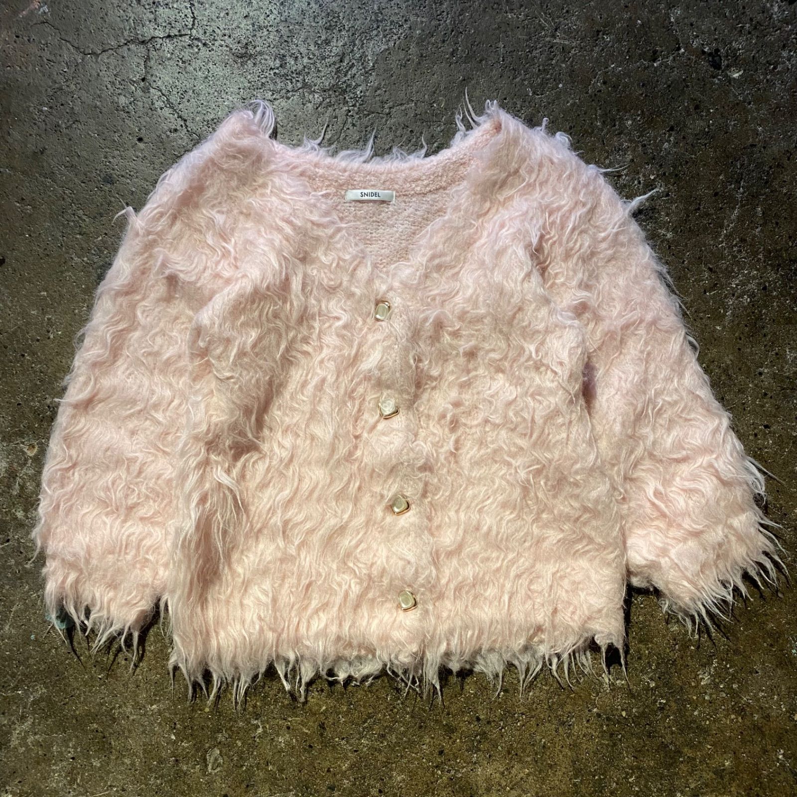 SNIDEL 25 aw シャギーカーディガン PINK size スナイデル 2025