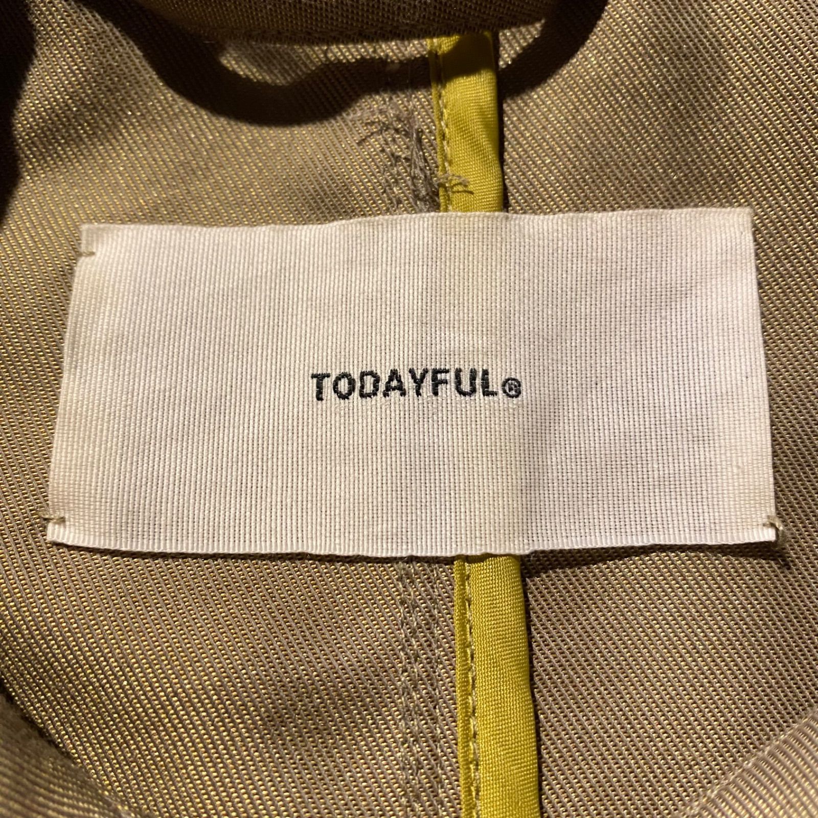 TODAYFUL Satin Twill Coat カーキ カットオフデザイン トゥデイフル