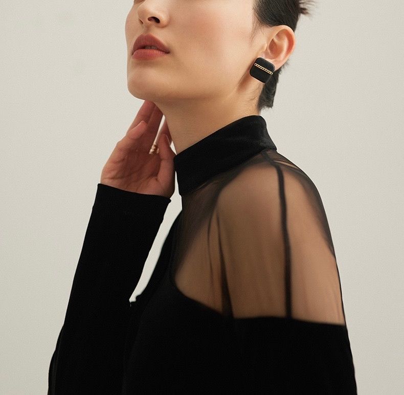  ロングワンピース フォーマル イブニングドレス パーティー 黒 ブラック 発表会 お呼ばれドレス 長袖 七分袖 その他