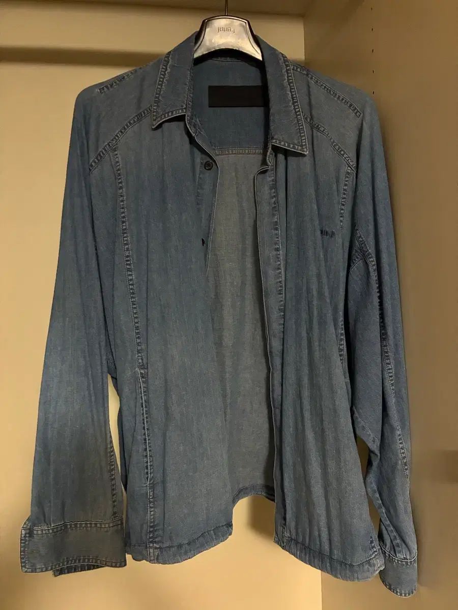 ジュンジェイ ブルー ライトデニム コーチシャツ 46