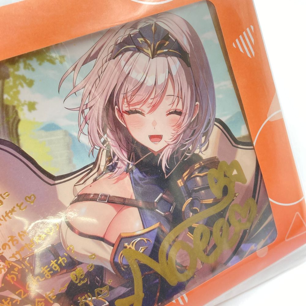 【最終値下げ】白銀ノエル　直筆サインセット　ガラスフレーム入り 白銀ノエル 直筆サイン＆箔押し複製メッセージ入Rosuuri描き下ろし