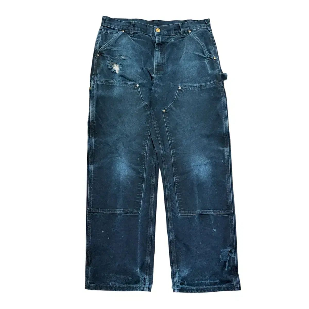 34 x 30 Carhartt カーハート B 01 ダブルニー USA ブラック faded