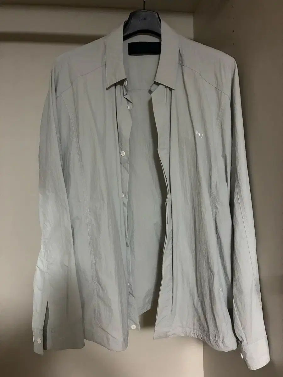 Juun.J ナイロン スカイブルー コーチシャツ 46