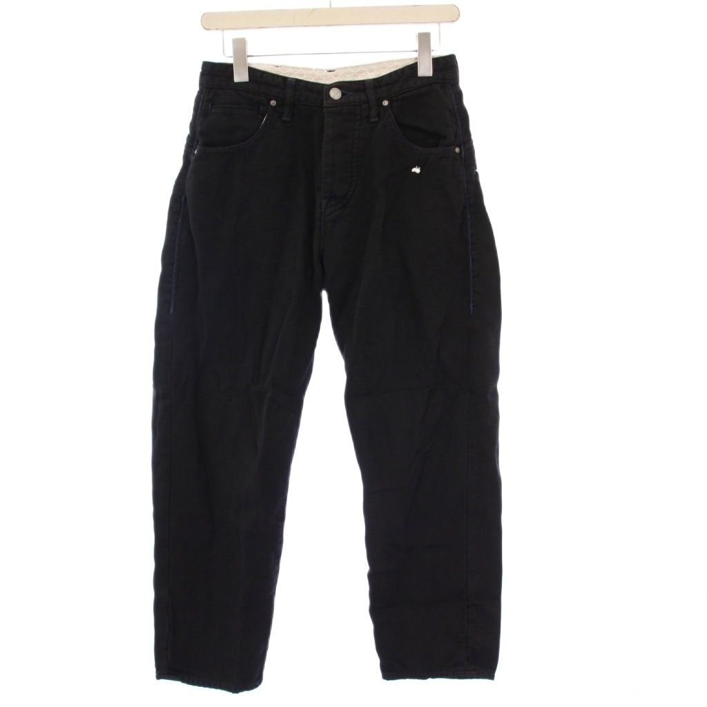 ミナペルホネン mina perhonen staple テーパードパンツ 蝶刺繍 36 黒 pa 4219 KH